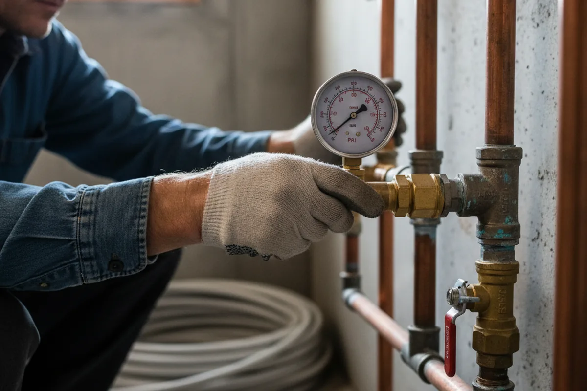 Pressure testing a repaired line during Water Line Repair in Ucon
